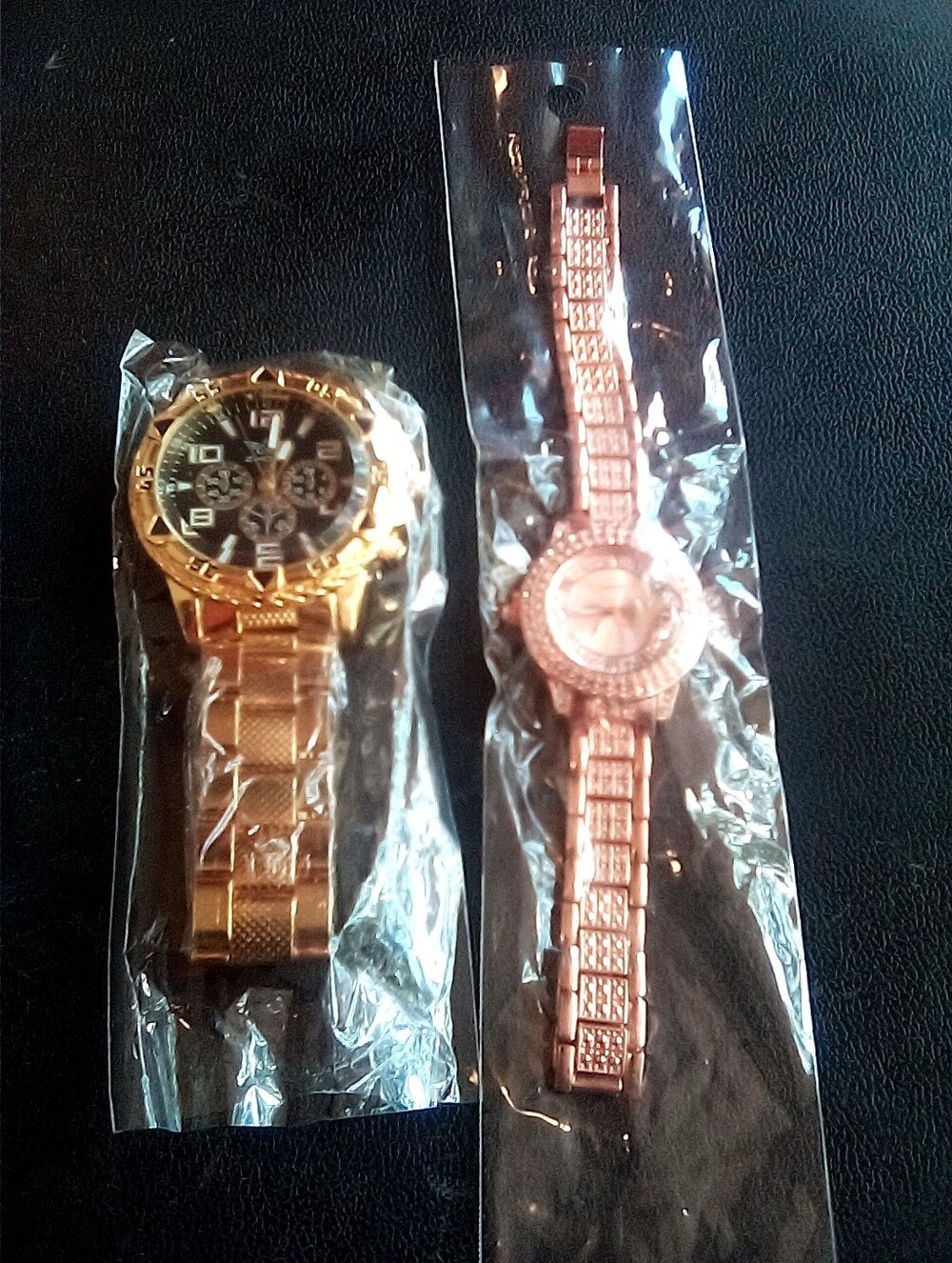 Gold and Rose Gold Men's Fashion Watch Set